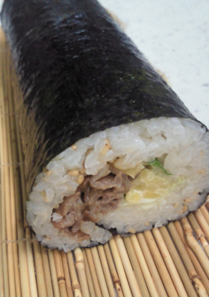 簡単寿司飯いらず☆牛肉と沢庵の海苔巻き！-レシピのメイン写真