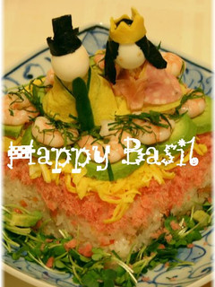 お雛様♪菱餅型ちらし寿司-レシピのメイン写真