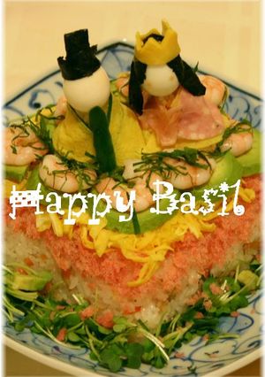 お雛様♪菱餅型ちらし寿司-レシピのメイン写真