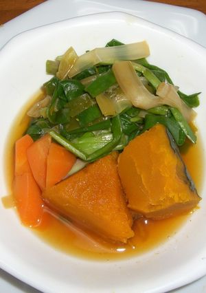 ねぎがメインよ！かぼちゃの煮物-レシピのメイン写真