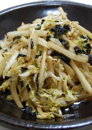 白菜とワカメのちゃちゃっと漬-レシピのメイン写真