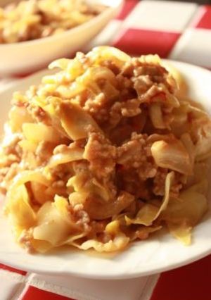 キャベツ＆ひき肉✿ピリ辛味噌マヨ炒め♡-レシピのメイン写真