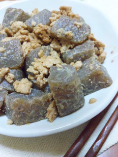 コックリ美味しい♡蒟蒻の肉味噌炒め-レシピのメイン写真