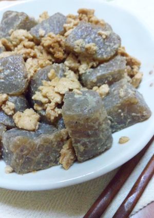 コックリ美味しい♡蒟蒻の肉味噌炒め-レシピのメイン写真