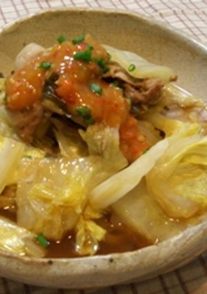 白菜と豚の重ね煮～韓国風ピリ辛ソースで～-レシピのメイン写真