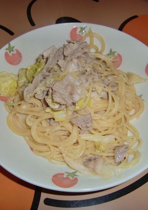豚バラの焼肉風味クリームパスタ-レシピのメイン写真