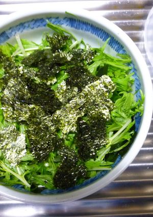 海苔が決め手☆水菜とわかめと海苔ポン酢v-レシピのメイン写真