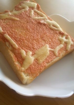 ピンクがきれい♥明太子マヨチーズトースト-レシピのメイン写真