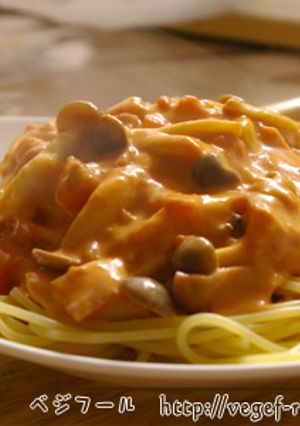 ベーコンとしめじのトマトクリームスパ-レシピのメイン写真