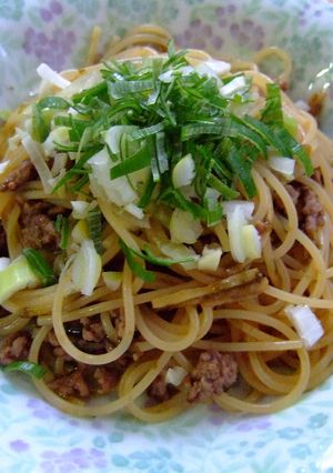 体ほかほか簡単❤挽肉と生姜の海苔味パスタ-レシピのメイン写真
