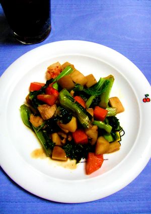 カラフル菜の花バター醤油炒め|ﾟ◎ﾟ)∋-レシピのメイン写真
