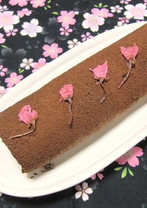 お花見✿簡単！桜の花明り ロールケーキ✿-レシピのメイン写真
