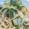 ねぎときぬさやの和風パスタ