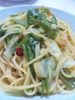 ねぎときぬさやの和風パスタ-レシピのメイン写真