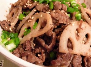 ♪牛肉とレンコンの甘辛炒め焼き♪-レシピのメイン写真