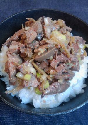 鶏レバーごはん☆葱ゴマ味-レシピのメイン写真