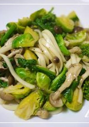 ☆菜の花＆芽キャベツの焼きうどん☆-レシピのメイン写真