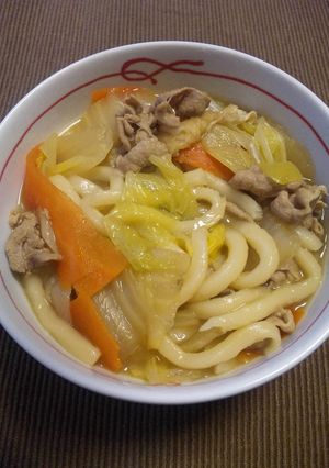 野菜たっぷり！我が家の煮込みうどん♪-レシピのメイン写真