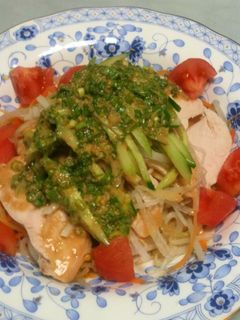 蒸し鶏 バンバンジー風-レシピのメイン写真