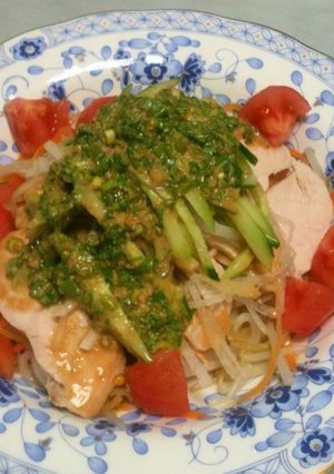 蒸し鶏　バンバンジー風-レシピのメイン写真