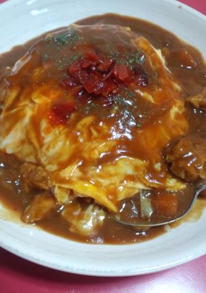 ガーリックバターライスｉｎオムカレー♪-レシピのメイン写真