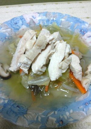 ジューシー蒸し鶏と野菜のスープ-レシピのメイン写真