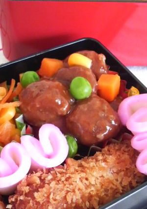 お弁当❤ミートボールたくさん詰める方法❤-レシピのメイン写真