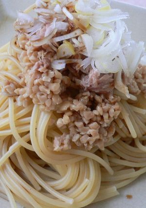 衝撃！超簡単！和風な納豆ツナスパゲッティ-レシピのメイン写真