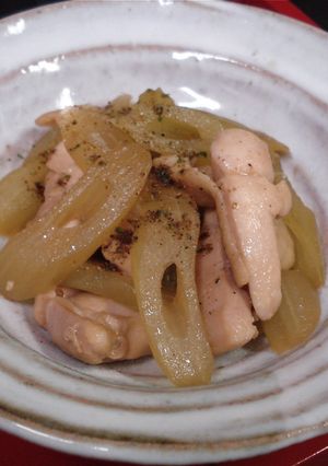 ふきと鶏肉の甘辛炒め-レシピのメイン写真