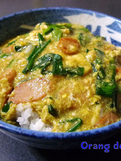 カレー風味のニラ玉丼-レシピのメイン写真