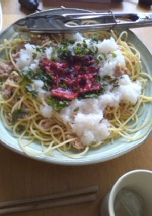絶品！ツナ梅おろしの冷製パスタ-レシピのメイン写真