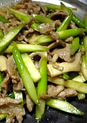 ★ｱｽﾊﾟﾗと豚肉の生姜醤油炒め★-レシピのメイン写真
