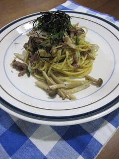牛肉と蓮根ときのこの和風パスタ。-レシピのメイン写真
