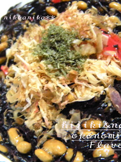 ネバネバお好み焼き風味ひじき&納豆サラダ-レシピのメイン写真