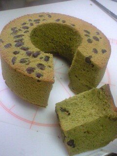 抹茶と小豆のシフォンケーキ♪-レシピのメイン写真