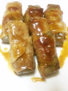 焼肉味の肉巻きこんにゃく♪-レシピのメイン写真