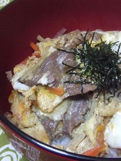 牛肉&きんぴらごぼうの卵とじ丼-レシピのメイン写真