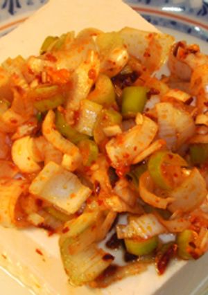 ラー油料理3――香辣葱冷ややっこ-レシピのメイン写真