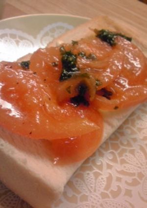 トマトのｶﾙﾊﾟｯﾁｮﾄｰｽﾄ-レシピのメイン写真