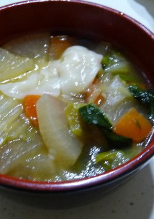 野菜いっぱい、うちの餃子スープ-レシピのメイン写真