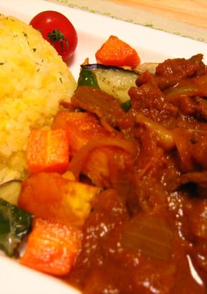 素揚げ野菜添え☆インド風カレー-レシピのメイン写真
