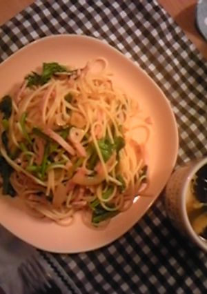 ランチに☆ほうれん草とハムの和風パスタ☆-レシピのメイン写真