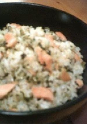 炒飯・鮭＋野沢菜-レシピのメイン写真