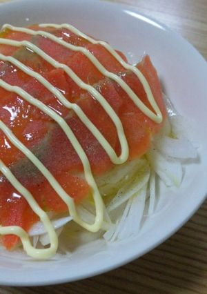 新玉ねぎとｻｰﾓﾝのｻﾗﾀﾞ-レシピのメイン写真