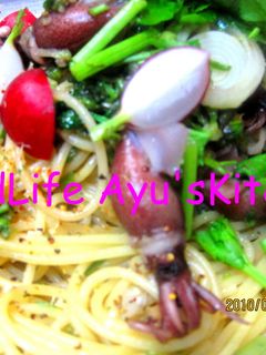 ホタルイカとふきのとうの春パスタ-レシピのメイン写真