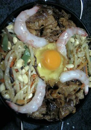 簡単♪ナムルとお鍋で石焼風ビビンバ♡-レシピのメイン写真