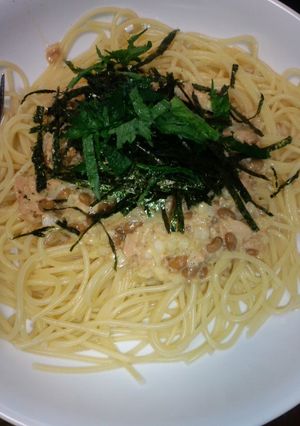 ツナ納豆パスタ-レシピのメイン写真