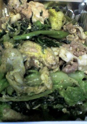 明日葉・キャベツ・豚しゃぶ肉のソース炒め-レシピのメイン写真