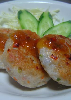 蓮根＆野菜入り☆モチモチ鶏つくね-レシピのメイン写真