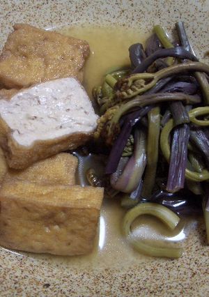 わらびと厚揚げの煮物-レシピのメイン写真